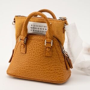 Maison Margiela 5AC Classique Baby Pebbled Leather Shoulder Bag Orange Canvas